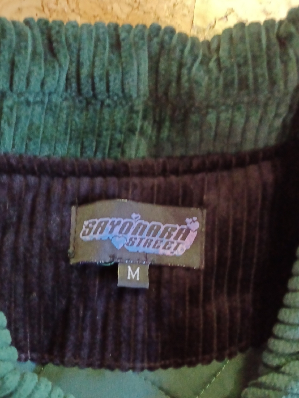 Attack On Titan Black/Green Men's Corduroy Quilt Lined Zip Jacket Size M NWOT - Picture 2 of 10